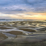 Receding tide at Bamburgh, Northumberland