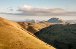 The Wrekin, Lawley and Caer Caradoc from Grindle