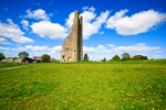 Tower and Spring Flowers