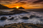Sunset at Giant's Causeway, Northern Ireland.