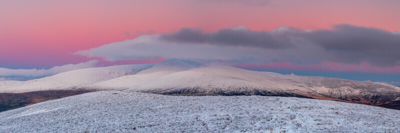 Belt of Venus over Lugnaquilla Massif, Wicklow Mountains