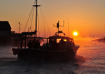 LO109 - Fishing boat at sunrise Looe
