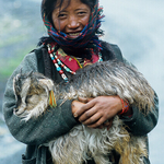 Woman with mountain Goat, Tibet