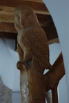 Solid Oak Owl Newel Post in Bespoke Kitchen.