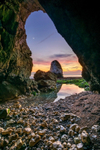 z3126 Dusky Moonset from the Caves of Freshwater Bay