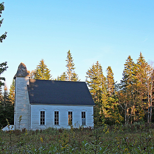 The South Musquash Baptist Church was erected in 1875 and still stands within a field and small cemetery near the end…