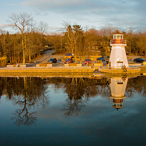 Locals start to gather for the sunset along the Renforth Wharf in Rothesay, New Brunswick, Canada.