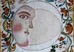 Sacristy arch, soffit mural, moon