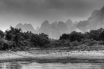 Li River banks B&W