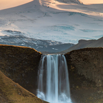 Svodufoss and Snaefellsjokull, Snaefellsnes, Iceland