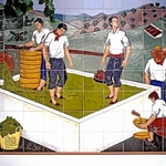 Treading grapes