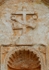 San Francisco, façade portal, pediment niche, Franciscan insignia