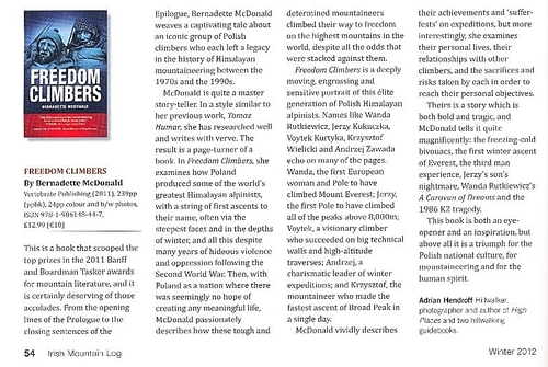 Adrian Hendroff's review of the award winning mountaineering book Freedom Climbers
For more information see
http://…