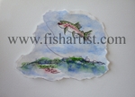 Leaping Taupo Jack Watercolour.