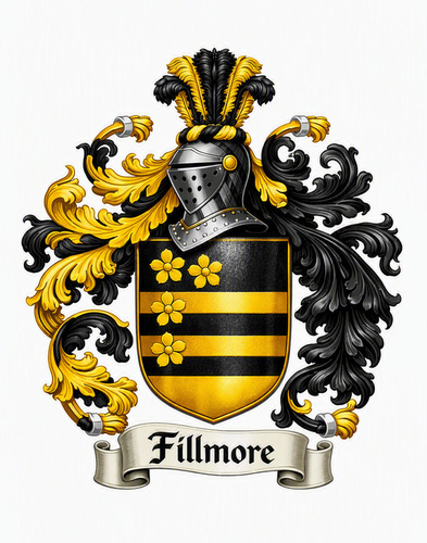Family Coat of Arms for the Fillmore Family - The family has its roots in ancient English history. Photo Size: 8"x…
