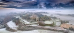 z4133 Moody Misty Light over Carisbrooke Castle