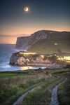 ab637 The crescent Moon over Tennyson down