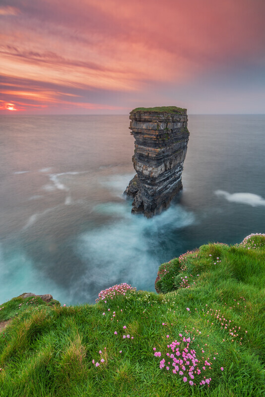 Sunset at Downpatrick Head, Co Mayo (Portrait Version)