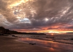 Sunset on Whitby Beach.