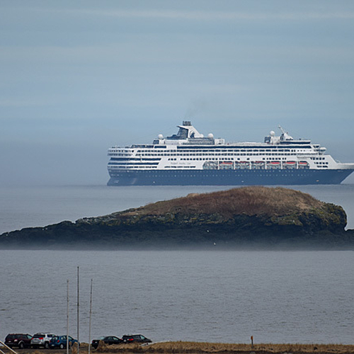 Cruise Ships Port of Saint John New Brunswick Veendam Holland America. Veendam passes by the Thumb Cap (island) as sh…