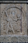 San Andrés, façade relief, St. Andrew, closeup