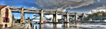 Newcastle High Level Bridge panorama HDR reduced