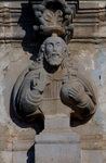 Nuestro Señor de Araró, façade portal, architrave central relief
