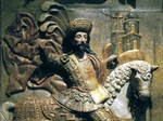detail, St. James on his White Striker