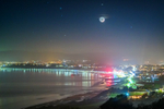 z3352 Crescent Moon over Sandown Bay