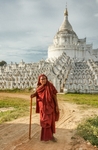 Hsinbyume pagoda and monk