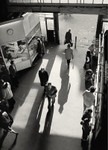 Photograph in Black and White Leeds Kirkgate Market Entrance