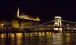 Chain bridge at night