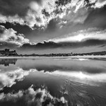 Bamburgh Castle beach Reflections