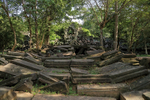 Beng Mealea ruined entrance path, Cambodia