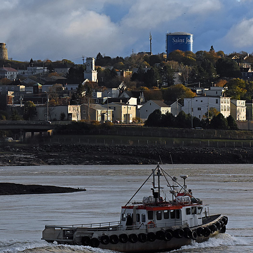 A view of the westside with Martello Tower & St. George's Anglican Church in the bg.
