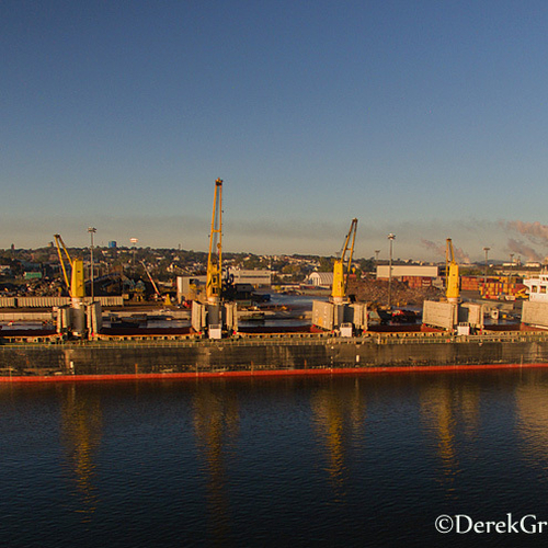 The bulk carrier, Orient Lucky, is seen docked in Saint John Harbour.