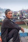 Man on a ferry, Thu Bon River