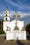 San Felipe, atrial cross, stump and church façade & bell-tower