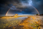z4447 Evening Rainbow over Bembridge Lifeboat Station