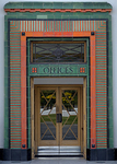 Door detail, India Tyres, Inchinnan, Renfrewshire, Scotland