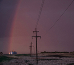 Passing storm at dusk, North Dakota.