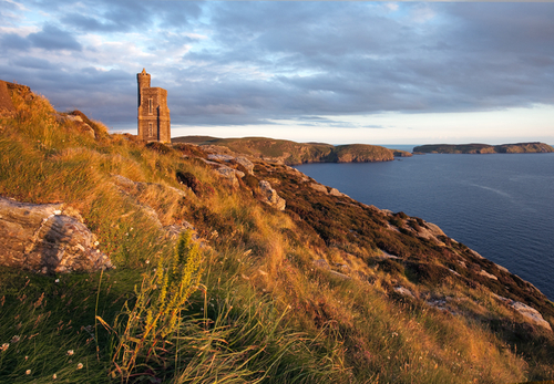 Milner's Tower, Bradda Head, in the golden evening light.