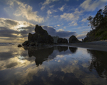 Reflecting on Ruby Beach - Colour