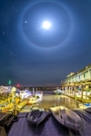 z4349 Moon Halo over Ventnor Harbour