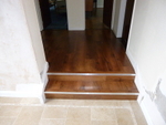 Bath stone in porch with Autumn oak RL03 in hall area