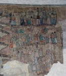 S wall mural, Japanese locals beside Crucifixion