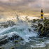 Lighthouse Breaking Waves
