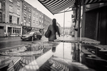 Streetscene Reflected In Pub Table.