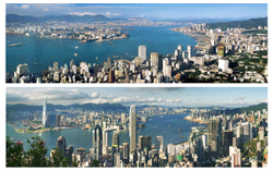 KMPAN-05M The Harbour from the Peak from 1982 to 2013