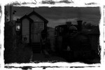 WLLR Dusk on the railway bw